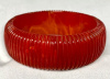 BB313 marbled red rib carved bakelite bangle